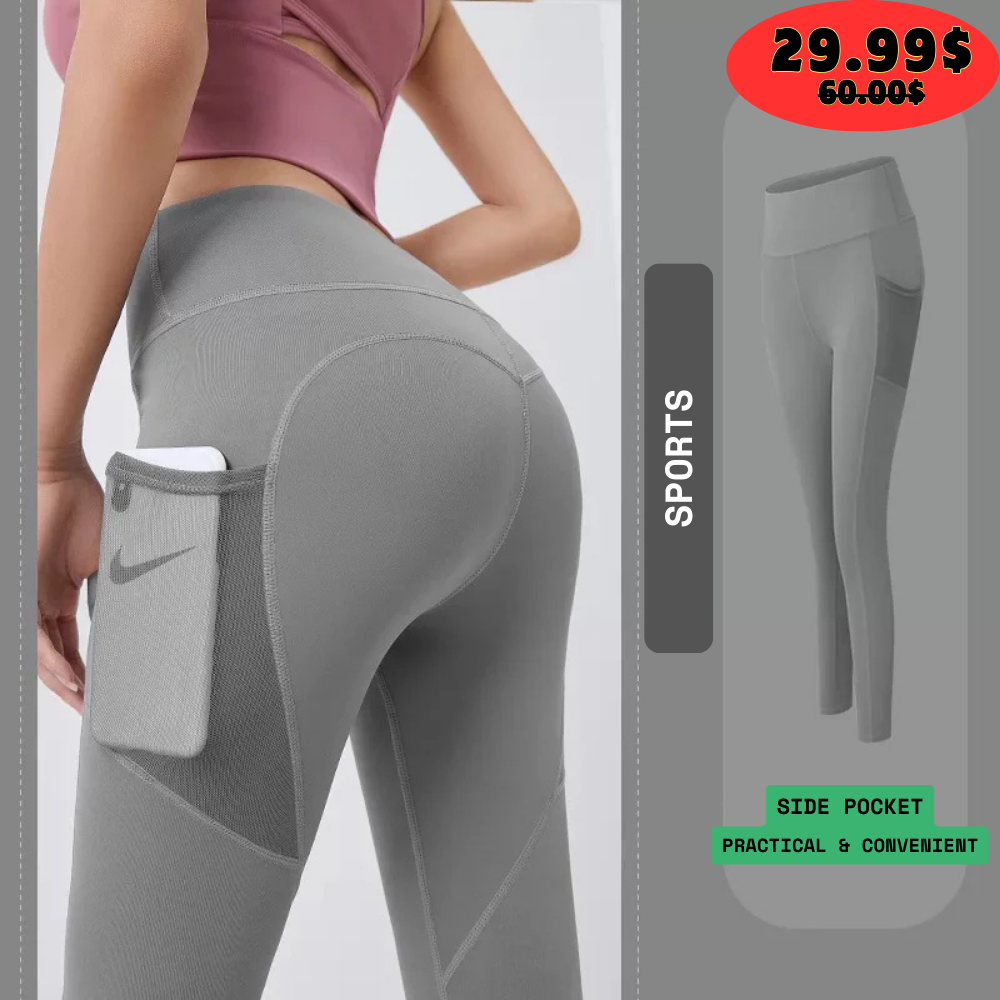 High - Waisted Tummy Control Leggings with Pockets